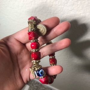Evil eye pendents bracelet